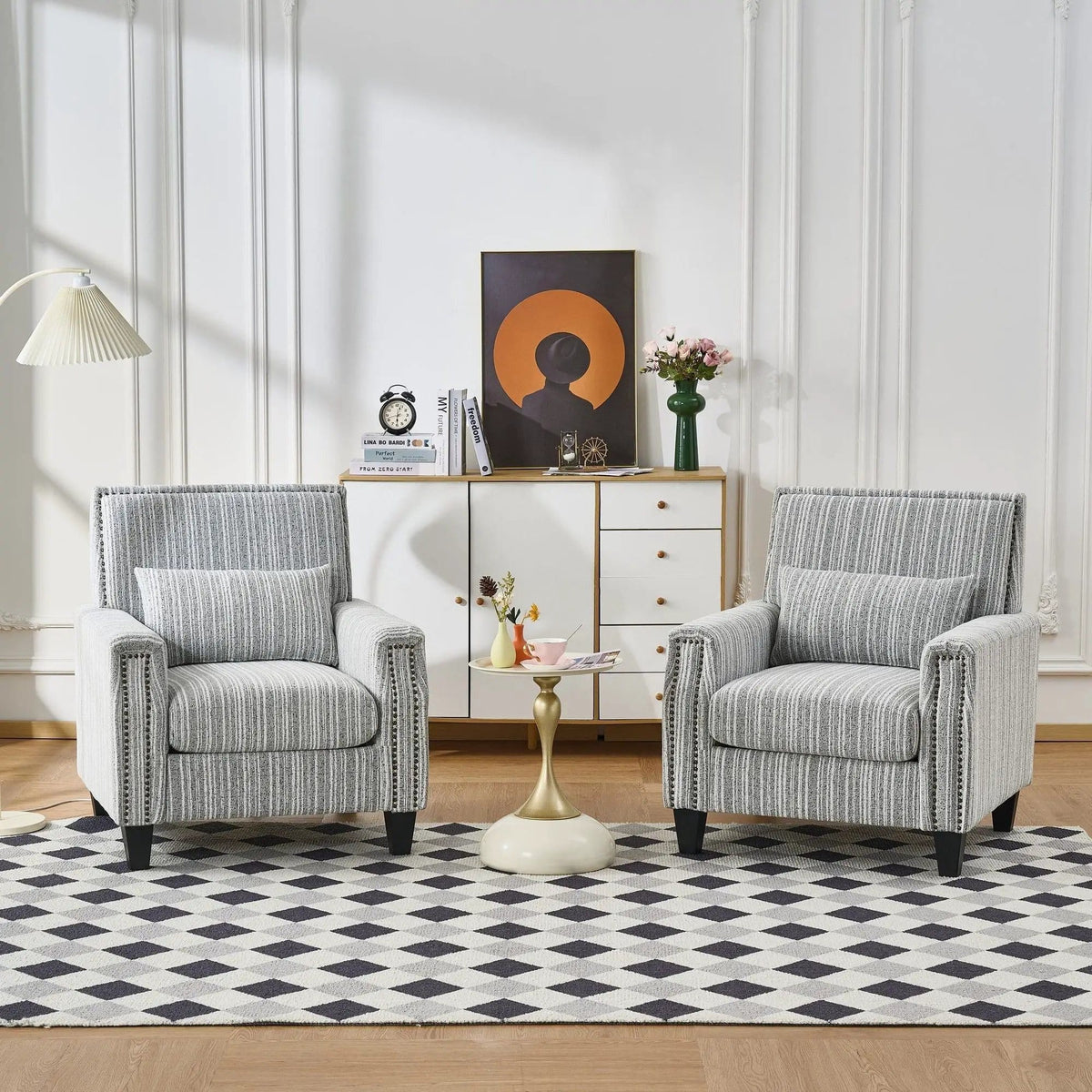 Comfy Armchair For Living Room | 3 Pieces | Solid Wood | Living Room