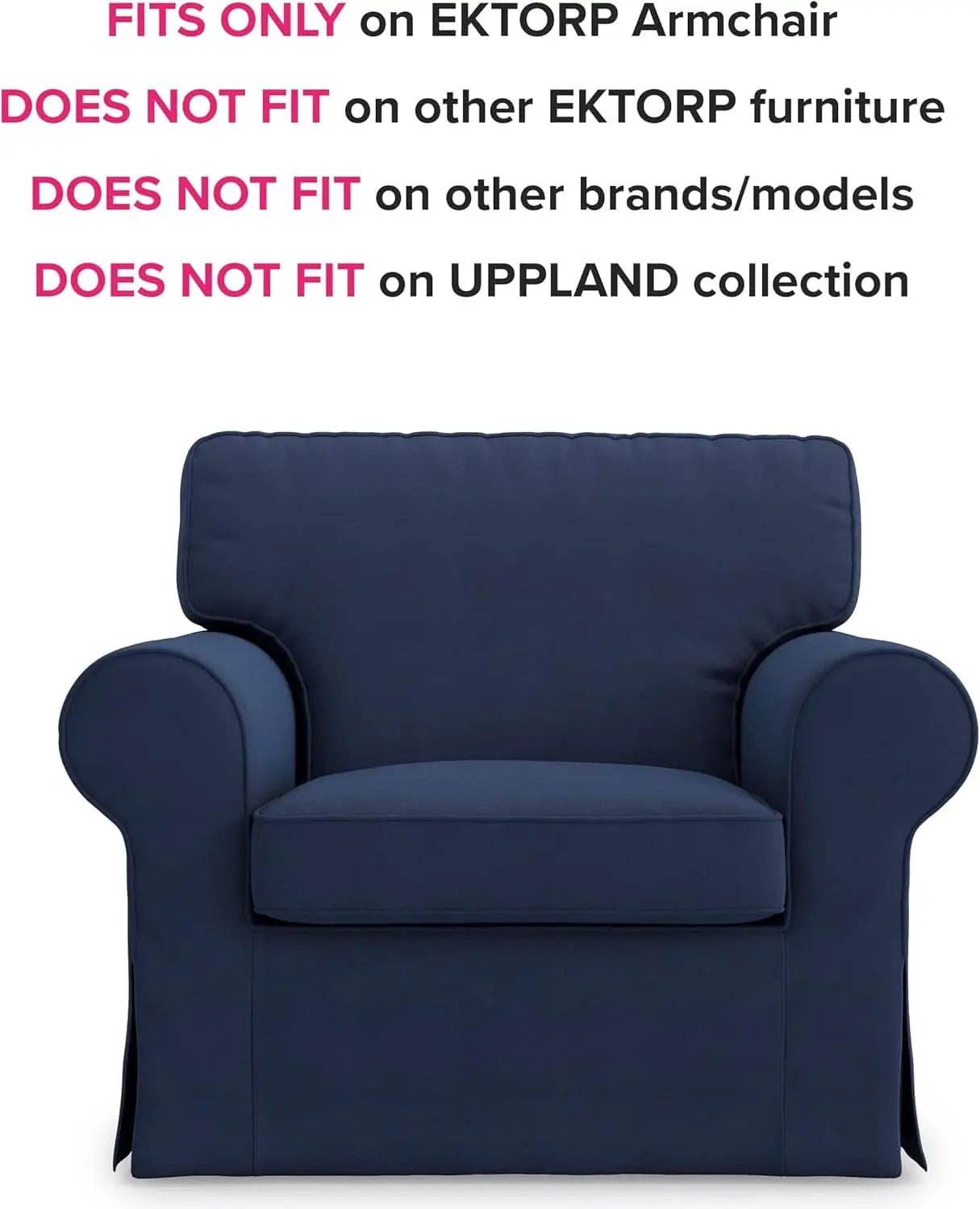 Ektorp Armchair Slipcover Cotton Blue For Ikea Ektorp Chair from PriceLows™