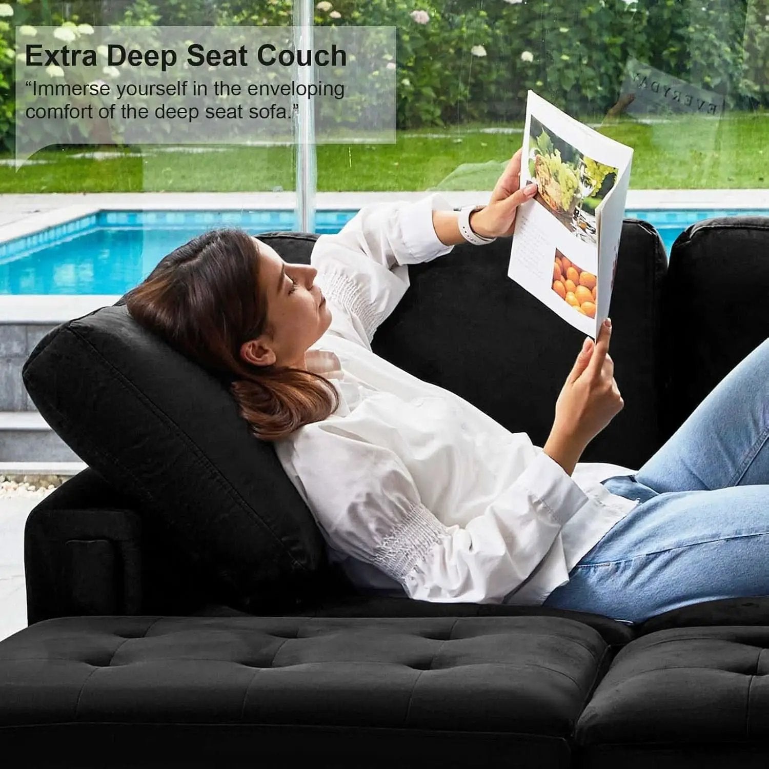 Velvet Modular Sectional Sofa Storage And Reversible Chaise from PriceLows™