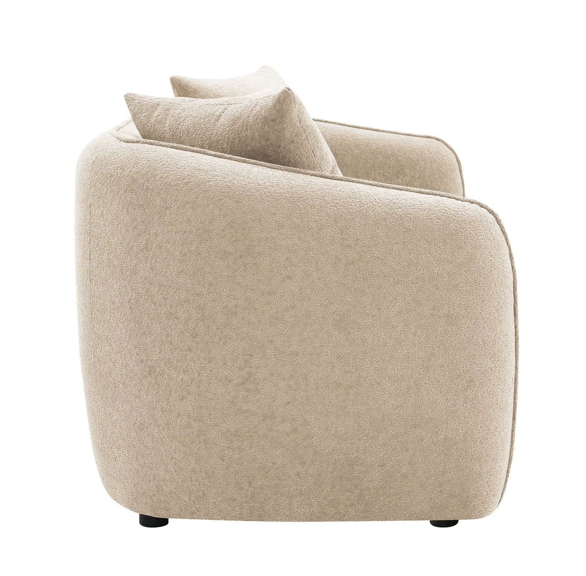 Keith Sofa With 3 Matching Color Toss Pillows | 2 Pieces | Fabric & Plywood | Living Room