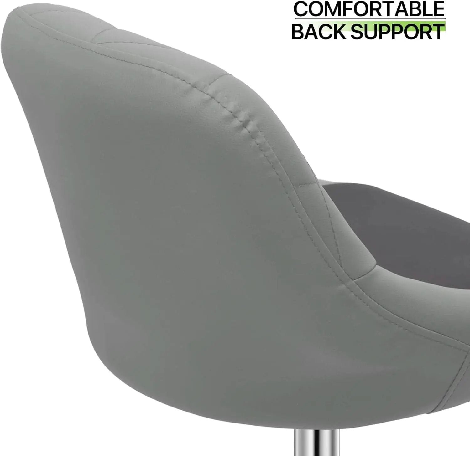 Height Adjustable Grey PU Leather Bar Stools Set Of 2 from PriceLows™
