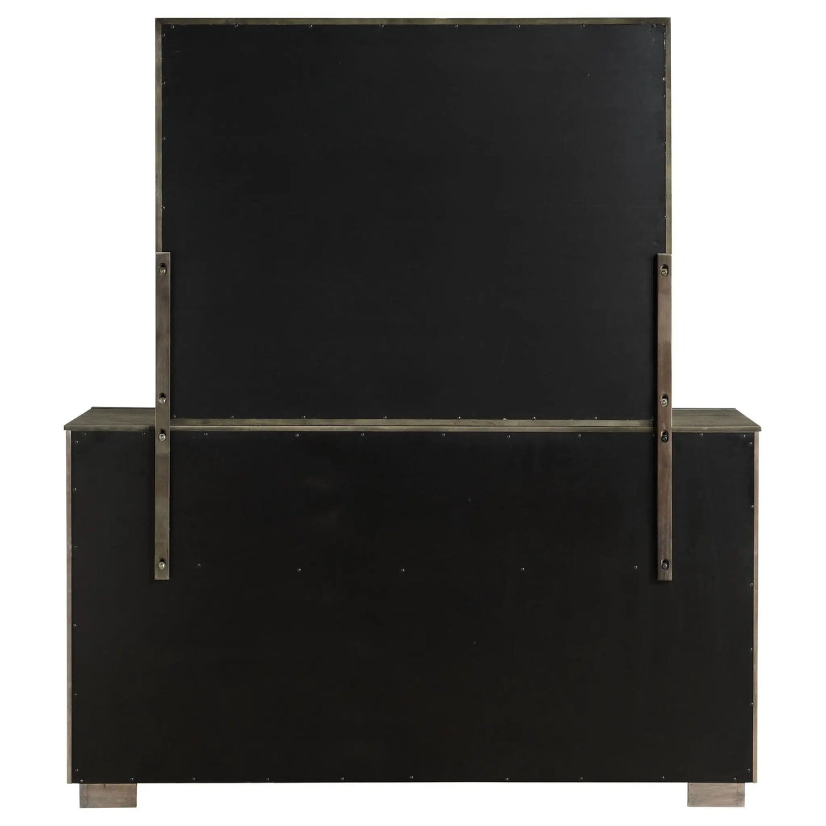 Durango 8-drawer Dresser and Mirror Taupe | 70 x 20 x 78.5 in | Engineered Wood & Metal | Oak