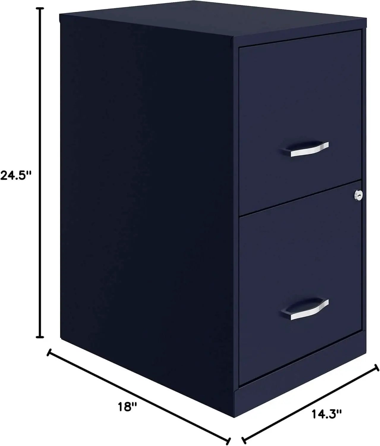 Navy Two Drawer File Cabinet With Smooth Glide Drawers, 14.2 By 18 By 24.5 Inches from PriceLows™
