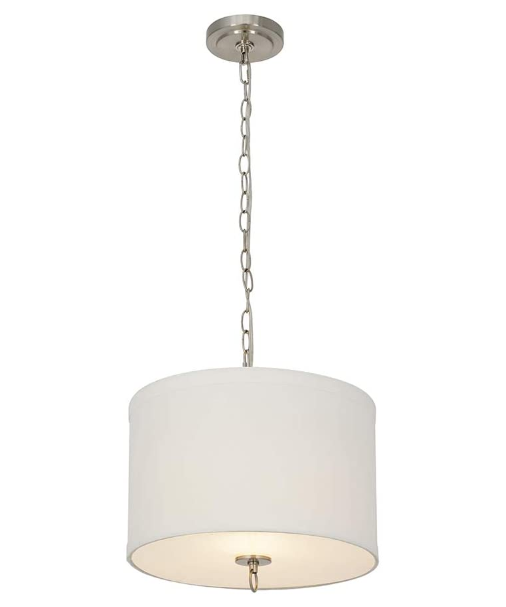 Pendant Light | Brushed Nickel | 14 Inch Wide | Linen