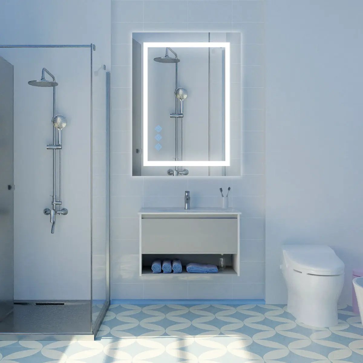LED Bathroom Mirror With Lights | 3000-6000K Dimmable | Anti-Fog | Wall Mounted Vanity Mirror