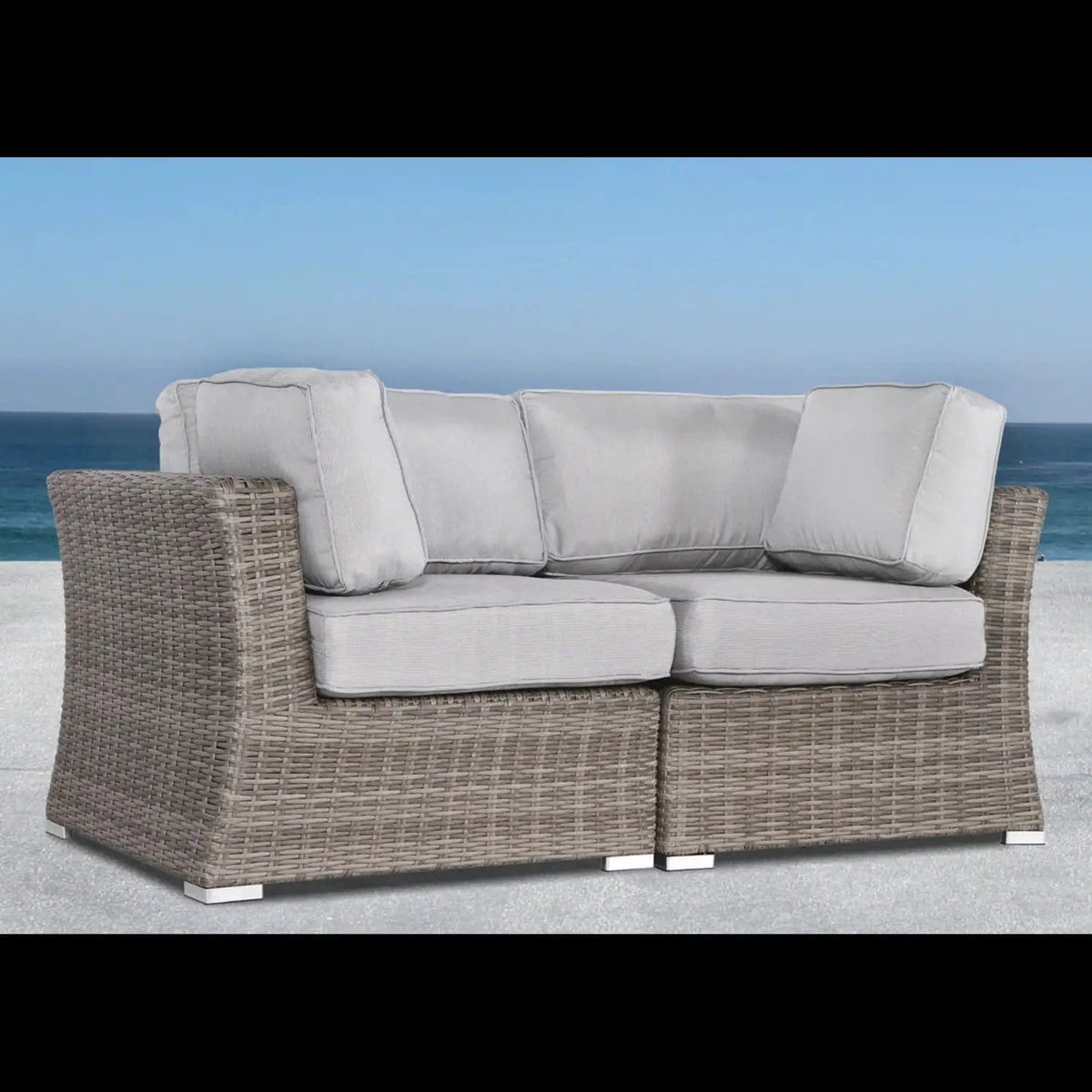 Loveseat With Cushions | 33 x 66 x 26 in | Rattan & Wicker | Living Room