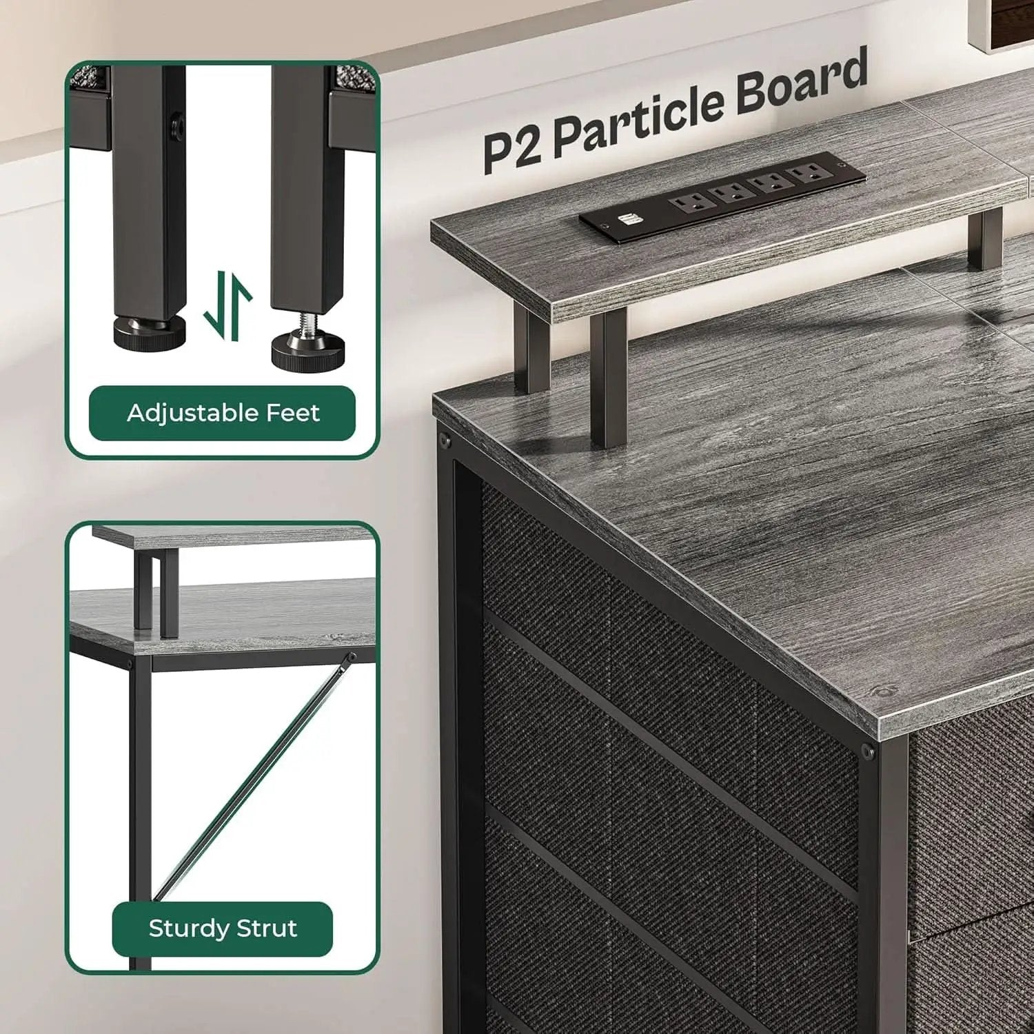 47 Inch Computer Desk With LED Lights For Home Office from PriceLows™