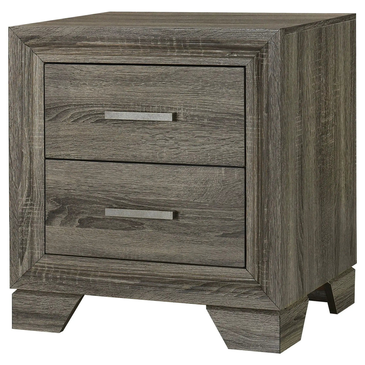 Wright 2-drawer Nightstand Bedside Table Brown | 21.75 x 16.75 x 24.75 in | Veneer & Wood | Oak