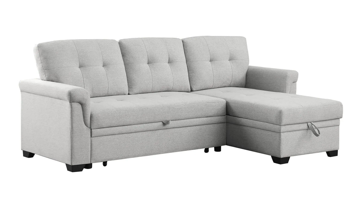 Sierra Reversible Sleeper Sectional Sofa With Storage Chaise | 2 Pieces | Living Room Furniture | Living Room