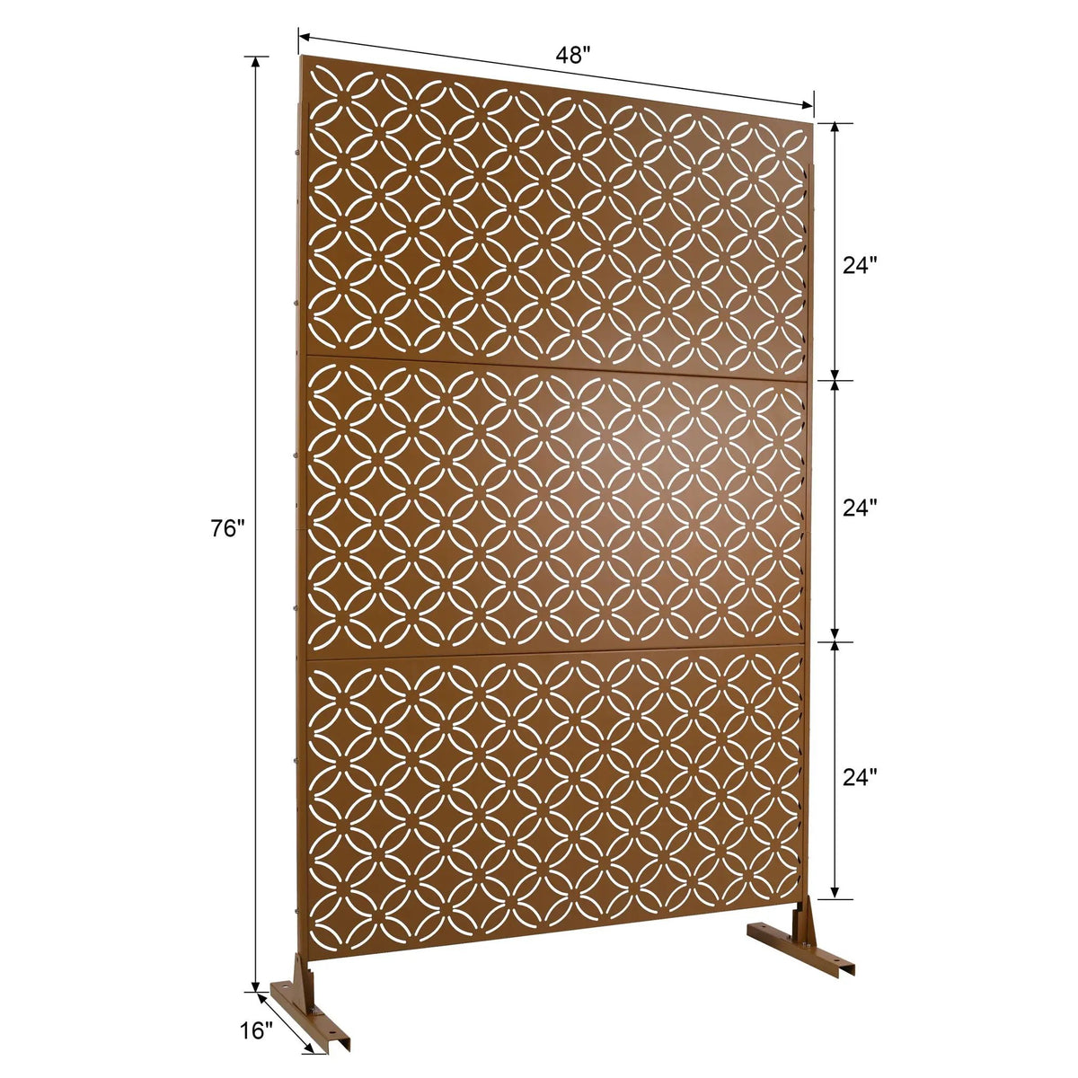 Outdoor Privacy Screen | Metal Frame | Rust Resistant | Brown