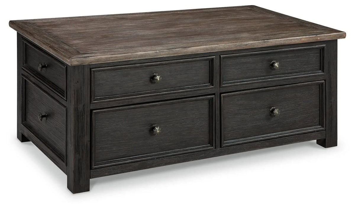 Tyler Creek Lift Top Cocktail Table | 46 x 26 x 19.5 in | Engineered Wood | Grayish Brown / Black
