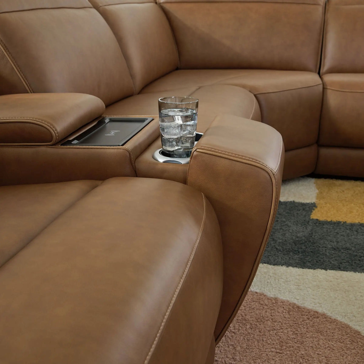 Magic Man Reclining Sectional | Power Reclining Loveseat | Plush Cushioning | Contemporary Design