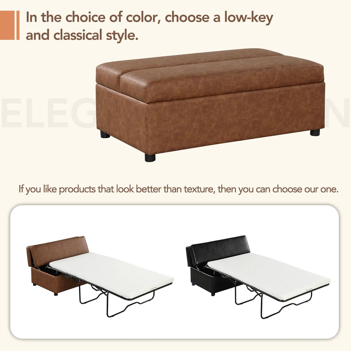 Twin Size Folding Ottoman Sleeper Bed | Includes Mattress | Convertible Guest Bed | High-Density Foam
