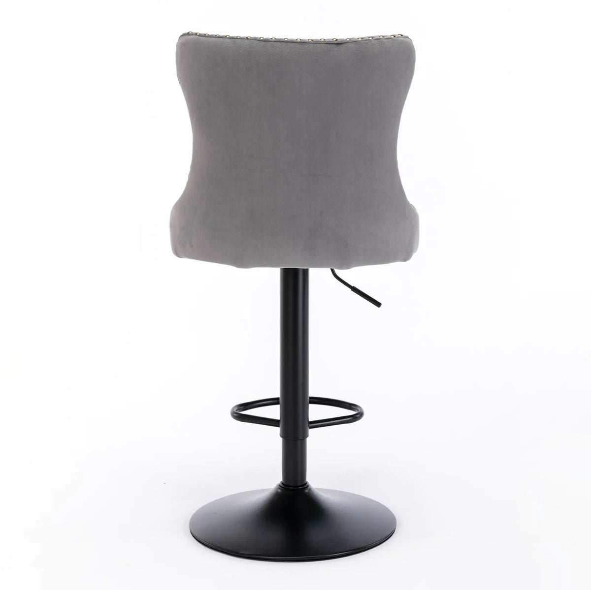 Swivel Barstools | Adjustable Height | Tufted Back With Nailheads | Set of 2