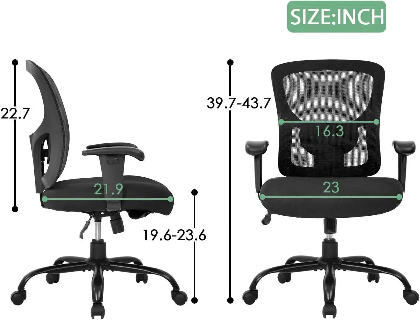 Big And Tall Office Chair 500 Pound Capacity Lumbar Support from PriceLows™