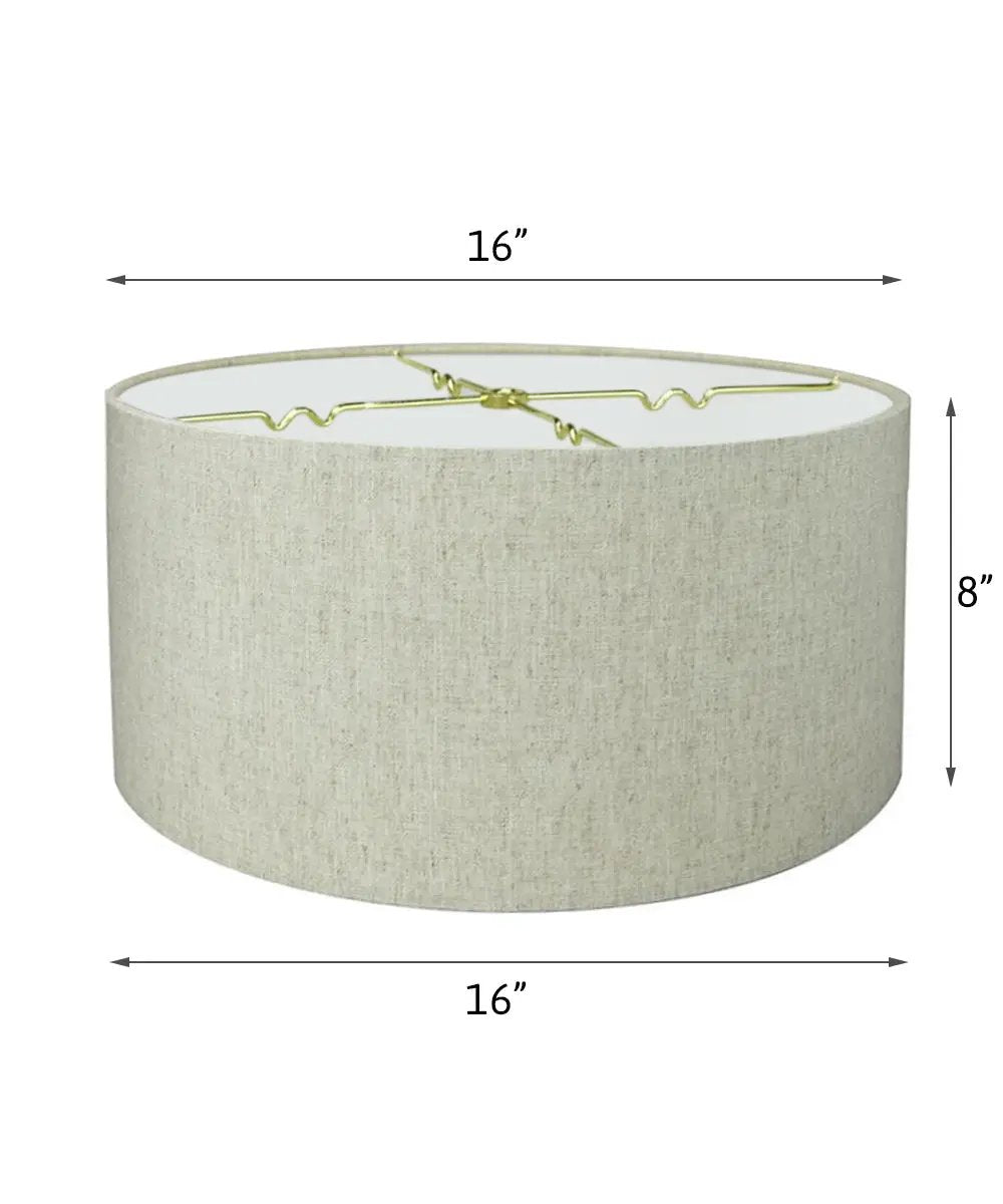 Drum Lampshade | 16X16X9 Inch | Textured Oatmeal | Hardback Design