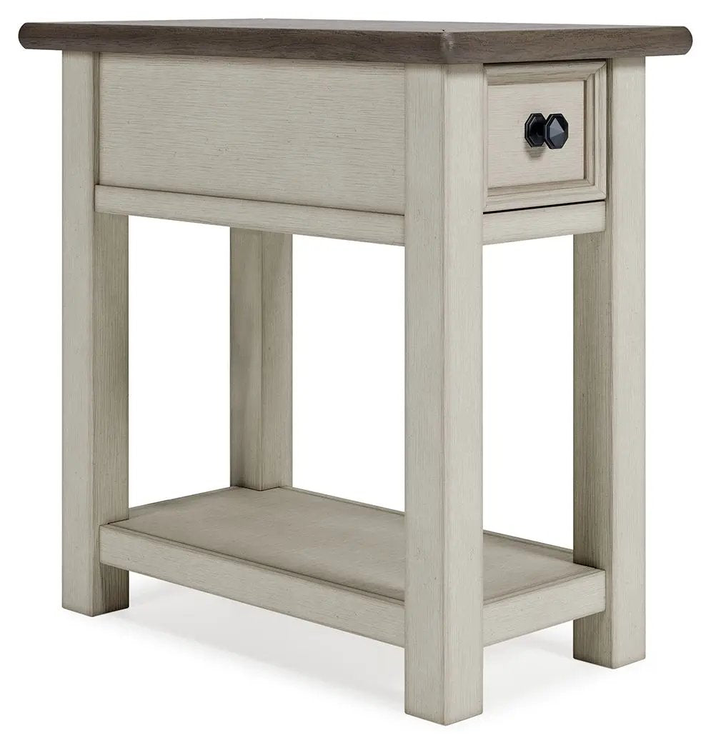 Bolanburg Chairside End Table | Farmhouse Style | Two-Tone Finish | Weathered Look