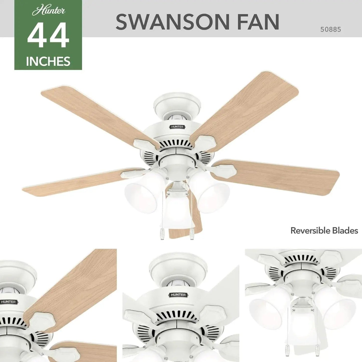 44 Inch Indoor Ceiling Fan With LED Lights Quiet Motor from PriceLows™