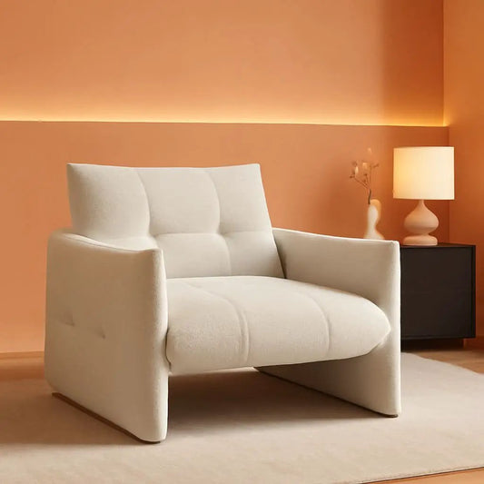 33.9 Inch Sherpa Fabric Upholstered Accent Armchair from PriceLows™