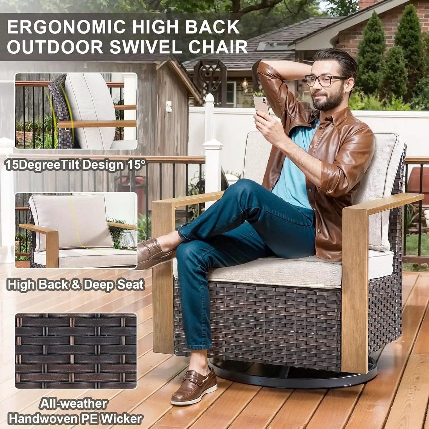 4 Piece Patio Set With 41 Inch Propane Fire Pit Table And Swivel Glider Chairs from PriceLows™