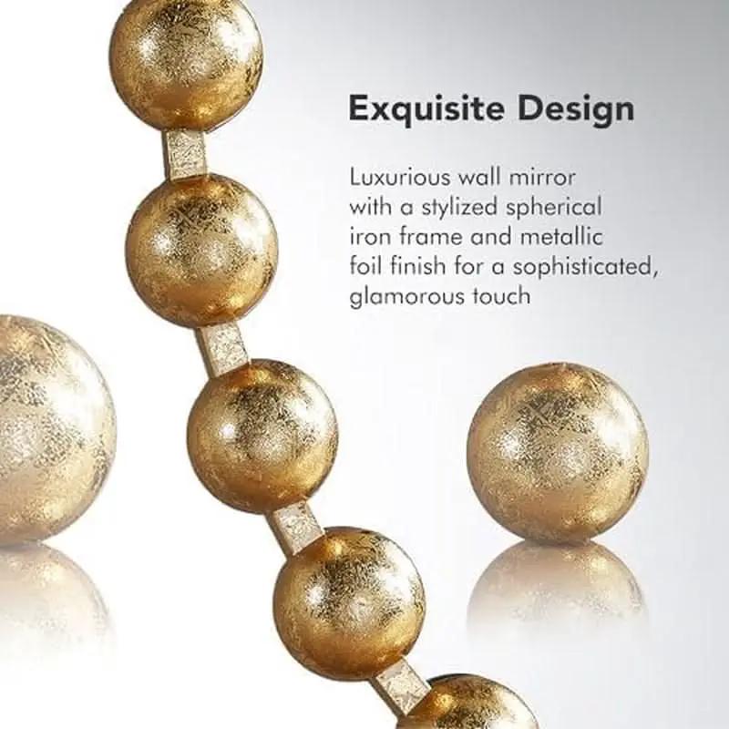 Round Wall Mirror With Gold Metal Frame 27 Inch Entryway from PriceLows™