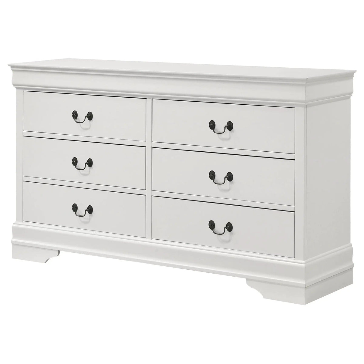 Louis Philippe 6-drawer Dresser | 58.25 x 15.75 x 33.5 in | 6-Drawer | White