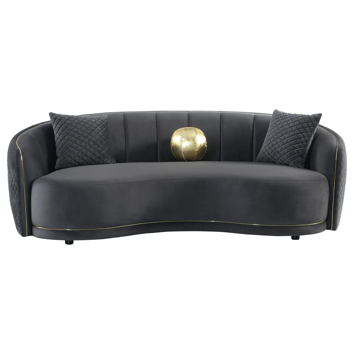 Brookside 2-piece Velvet Upholstered Sofa Set Dark | 2-Piece Set | Velvet | Grey