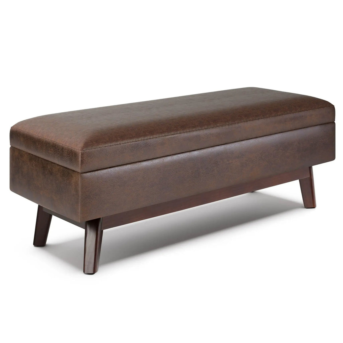 Storage Ottoman | Rectangular Design | Solid Wood Frame | Lift Top