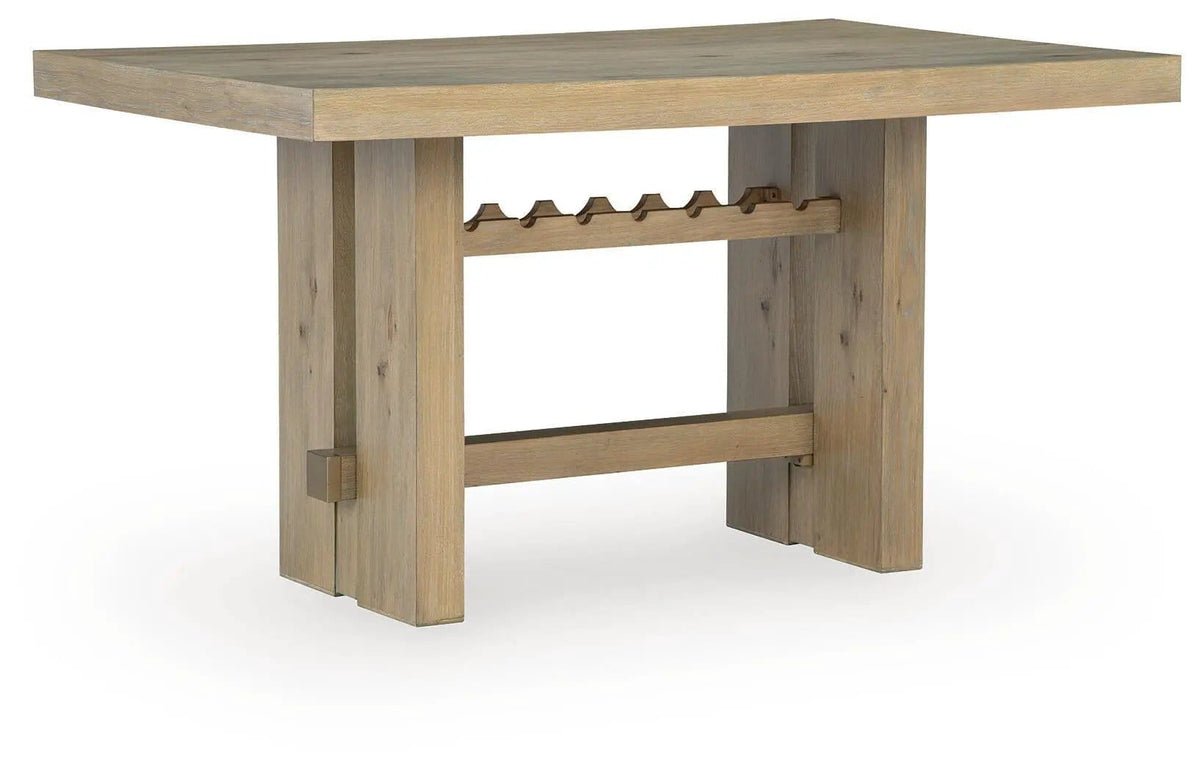 Lasinger Rectangular Dining Room Counter Table | 66 x 42 x 36 in | Oak Veneer & Mdf | Light Brown