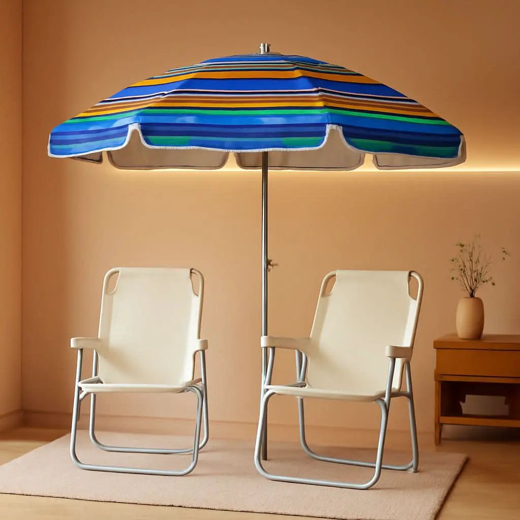 6.5Ft Durable Beach Umbrella With Sand Anchor UV Protected from PriceLows™