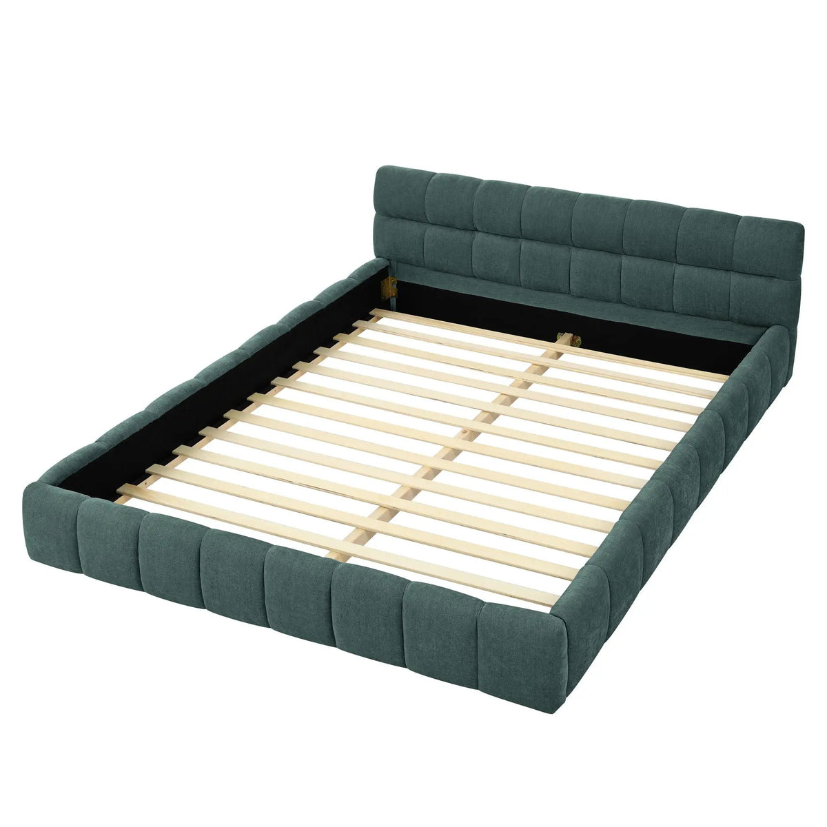Modern Platform Storage Bed Frame | Thick Fabric Upholstery | Soft Headboard | Solid Construction
