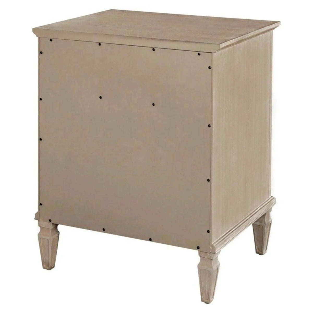 Victoria Nightstand | French-Inspired Design | Wire Brush Finish | 1 Drawer And Open Shelf
