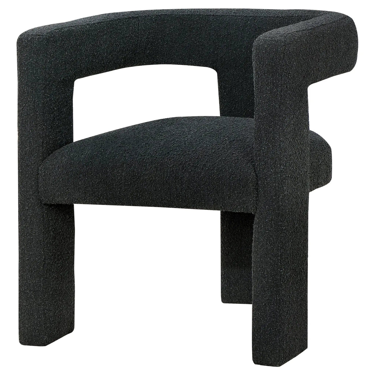 Petra Boucle Upholstered Accent Side Chair | 26 x 24.5 x 29.5 in | Boucle | Black
