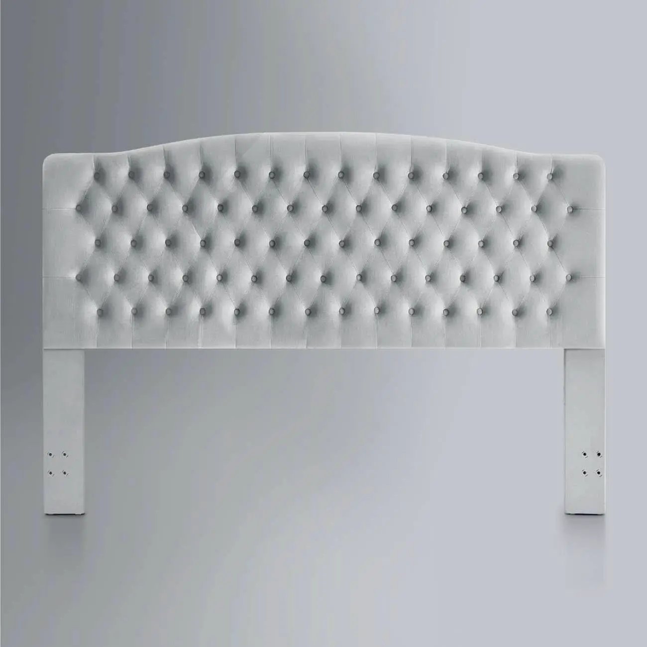 Velvet Tufted King Headboard Stylish Comfortable Gray Design from PriceLows™
