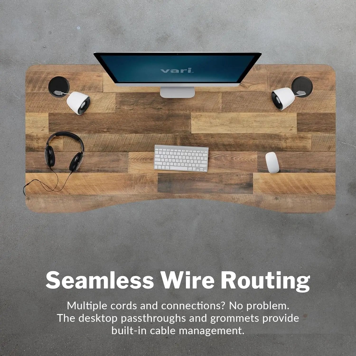 Electric Height Adjustable Standing Desk 54 By 26 Inches Reclaimed Wood from PriceLows™