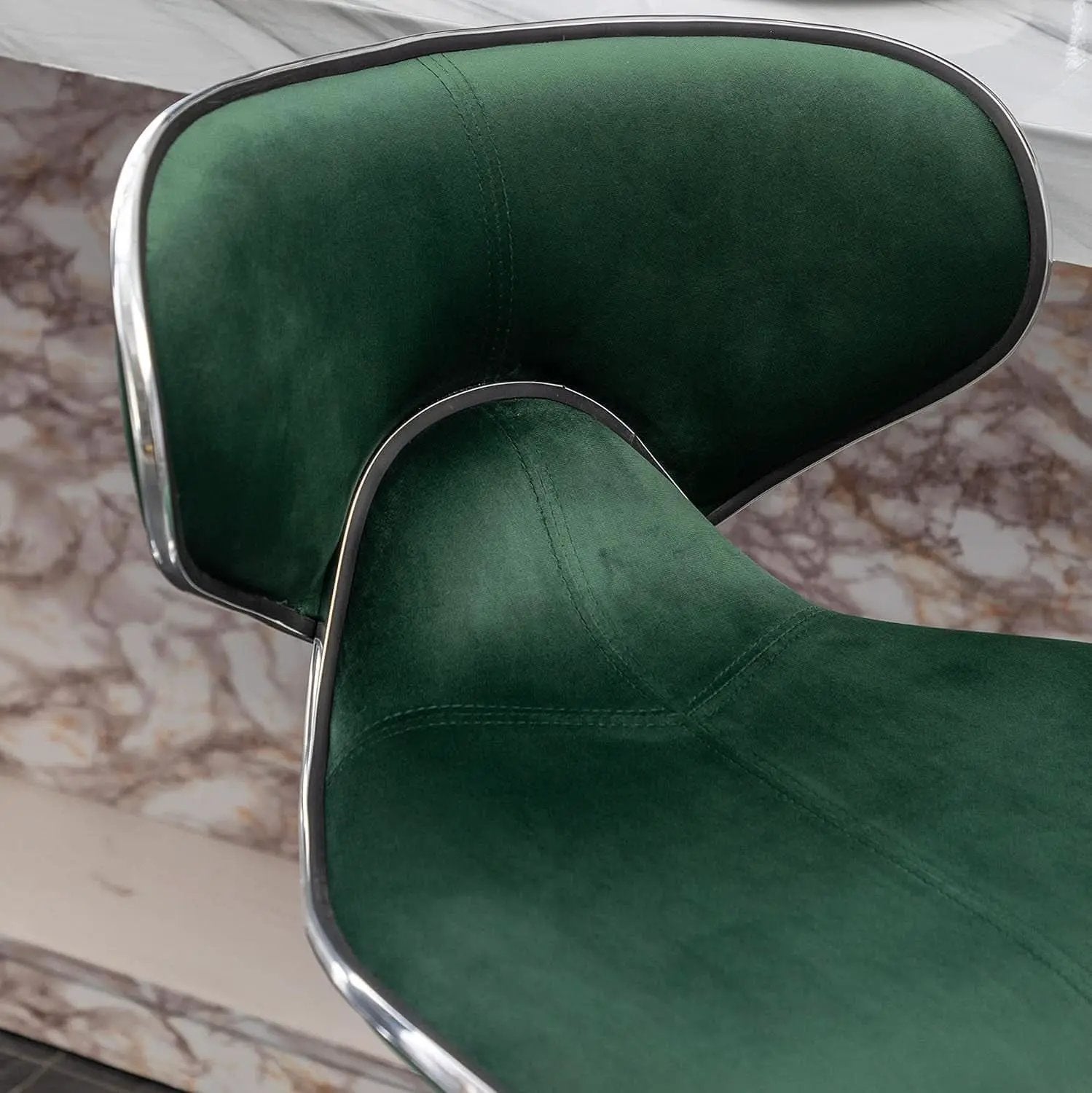 Green Velvet Upholstered Adjustable Swivel Bar Stools Set 2 from PriceLows™