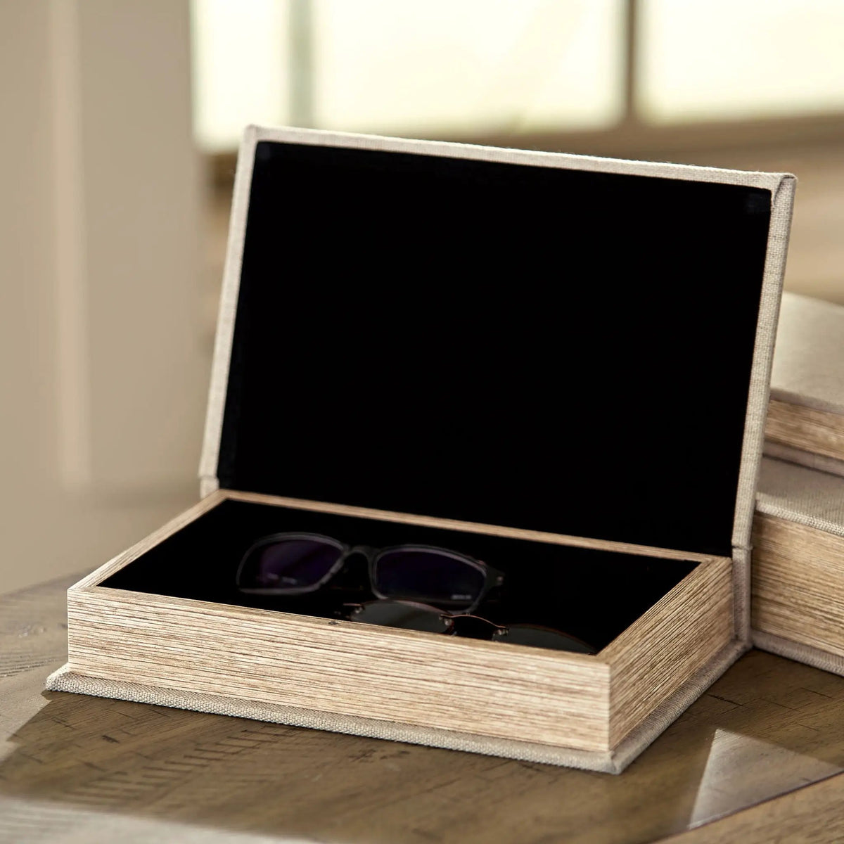Jolina Keepsake Box Set | Set Of 3 | Linen Cover | Black Velvet Lining