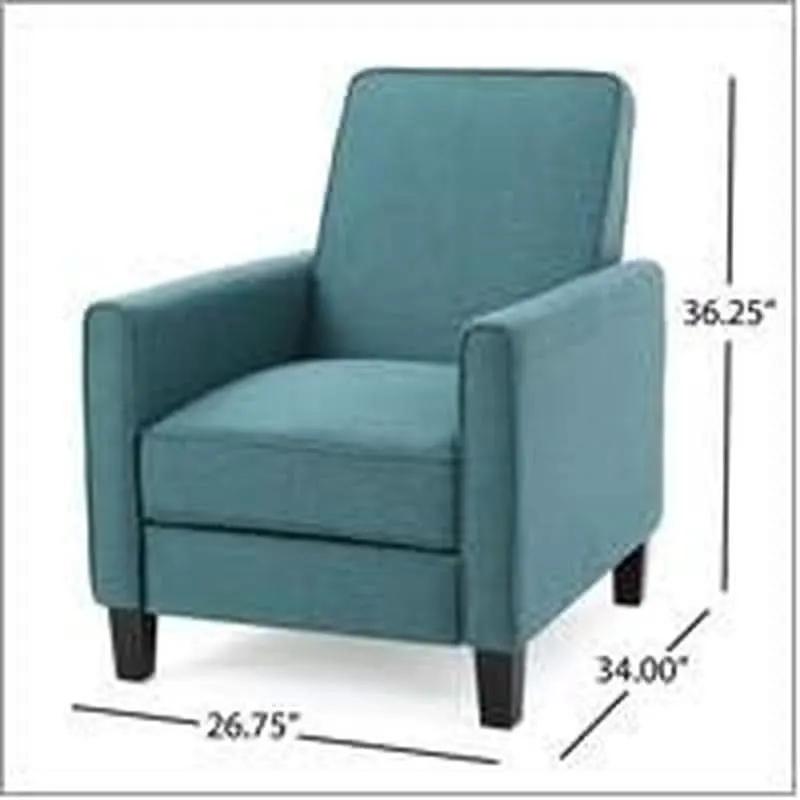 Dark Teal Fabric Recliner Club Chair 26.75W 36.25H from PriceLows™