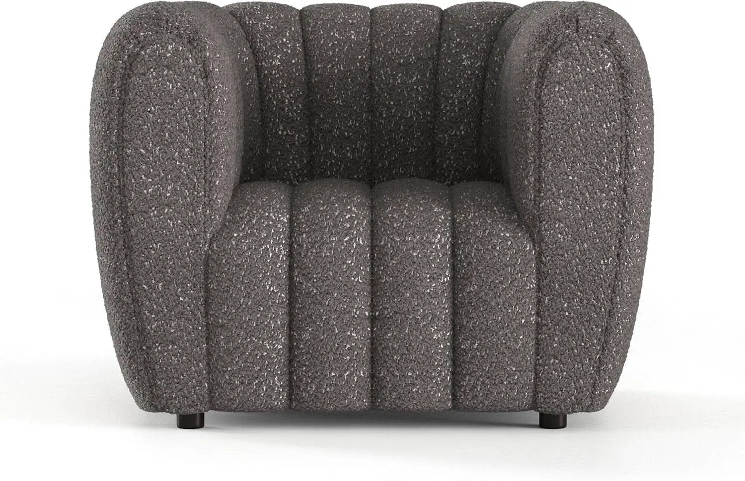 Charcoal Gray Vertical Channel Tufted 3 Piece Sofa Set from PriceLows™