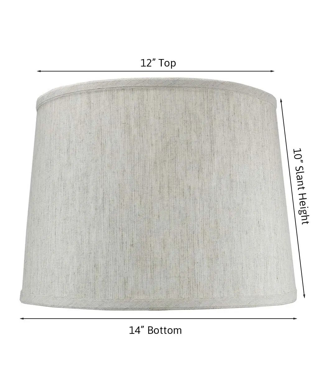 Drum Lamp Shade | 14 Inch Width | 10 Inch Height | Textured Oatmesal