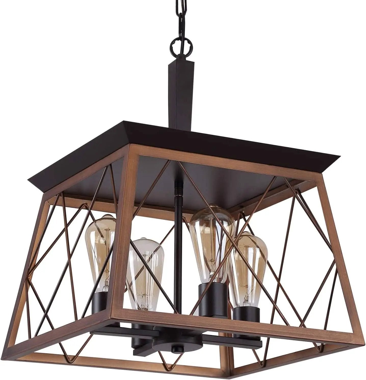 Bronze 4 Light Farmhouse Rustic Chandelier For Dining Room from PriceLows™