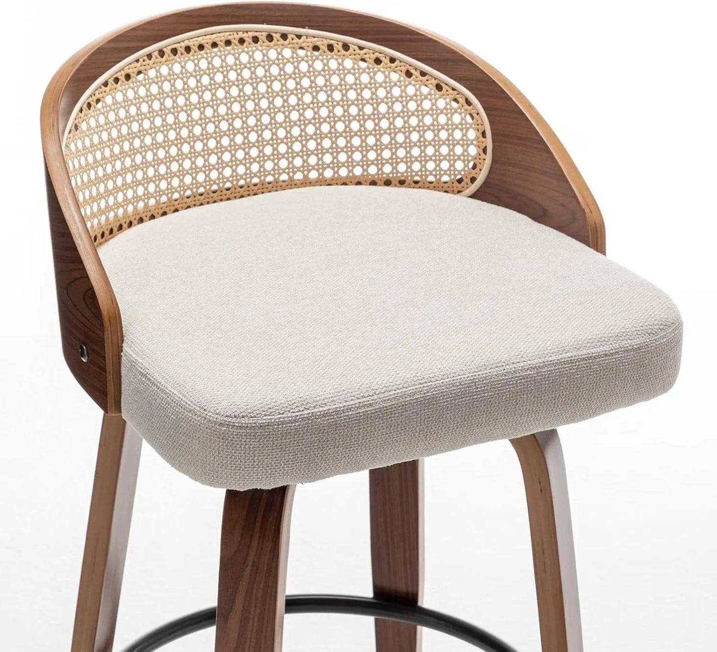 Mid-Century Modern Swivel Rattan Bar Stools Set from PriceLows™