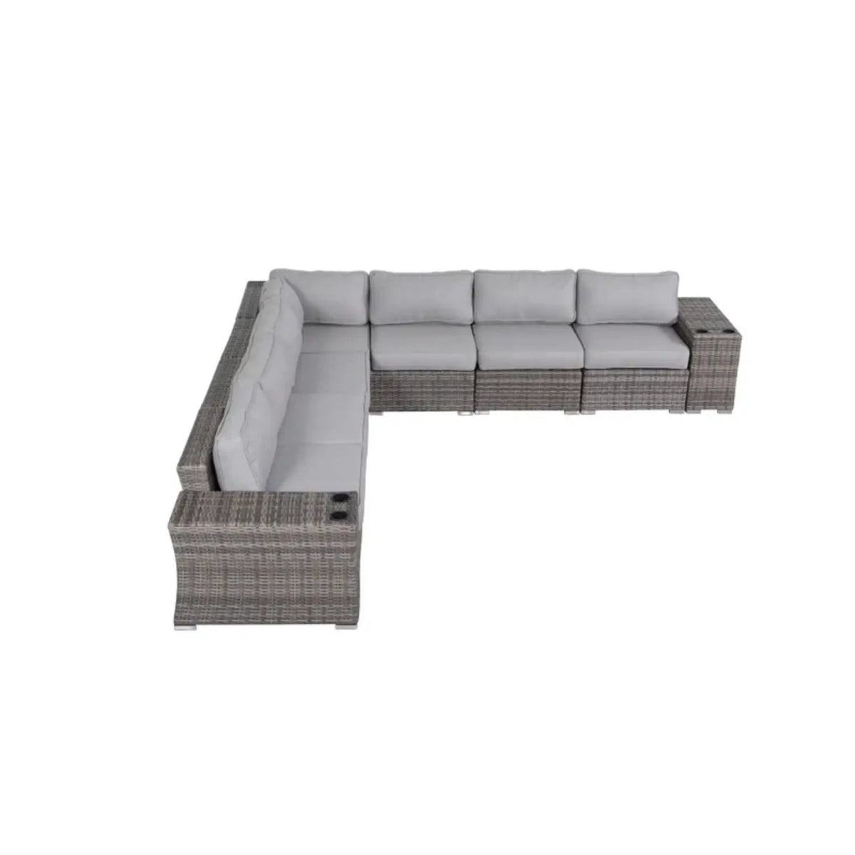 Rattan Sectional Sofa Set | Cushions Included | Durable Wicker Design | No Assembly Required