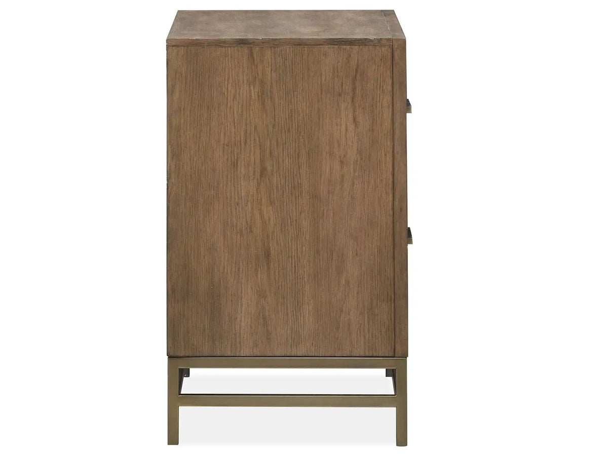 Lindon Drawer Nightstand | Belgian Wheat Finish | Knotty White Oak Veneer | Two Storage Drawers