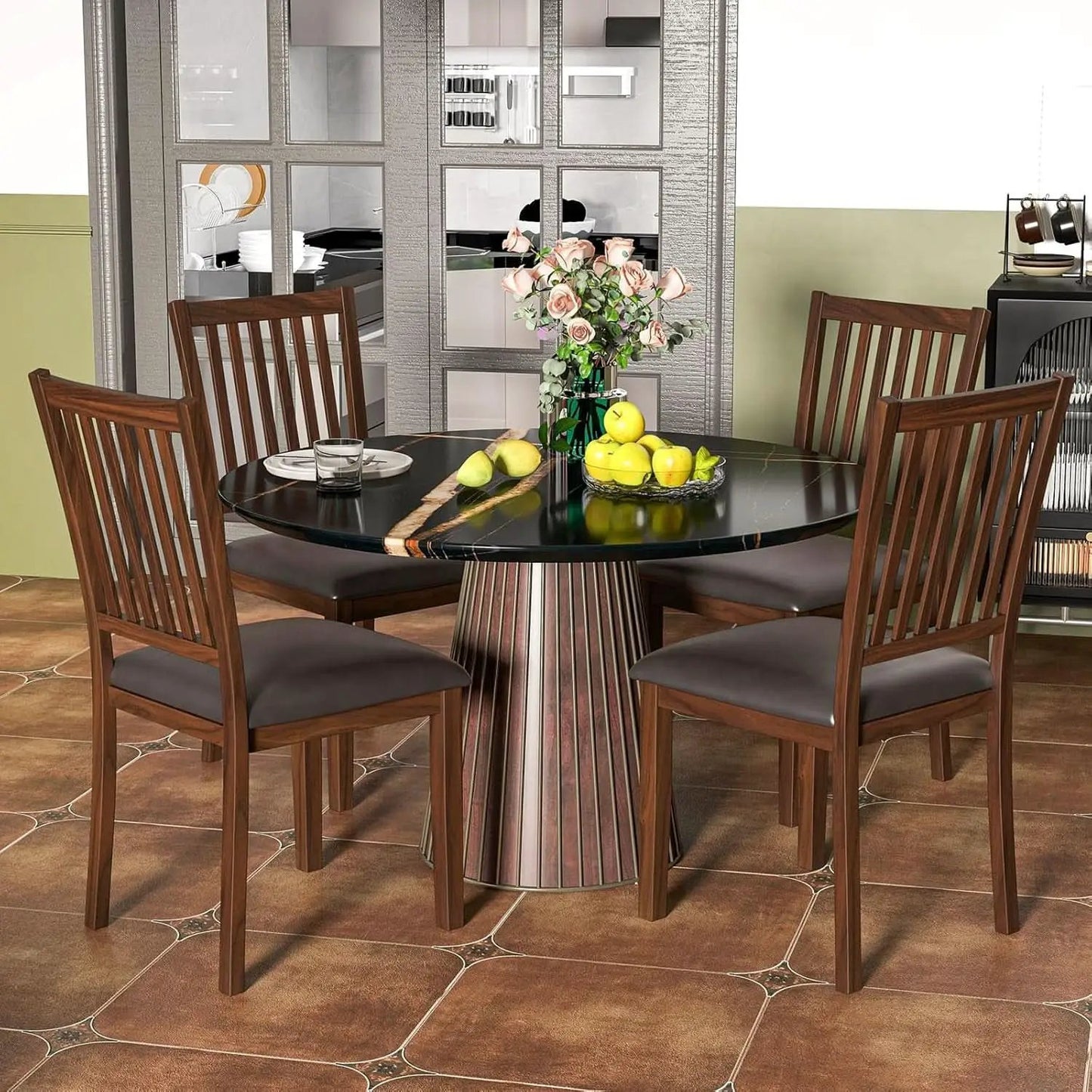 Espresso Slat Back Dining Chairs Set Of 2 For Dining Room from PriceLows™