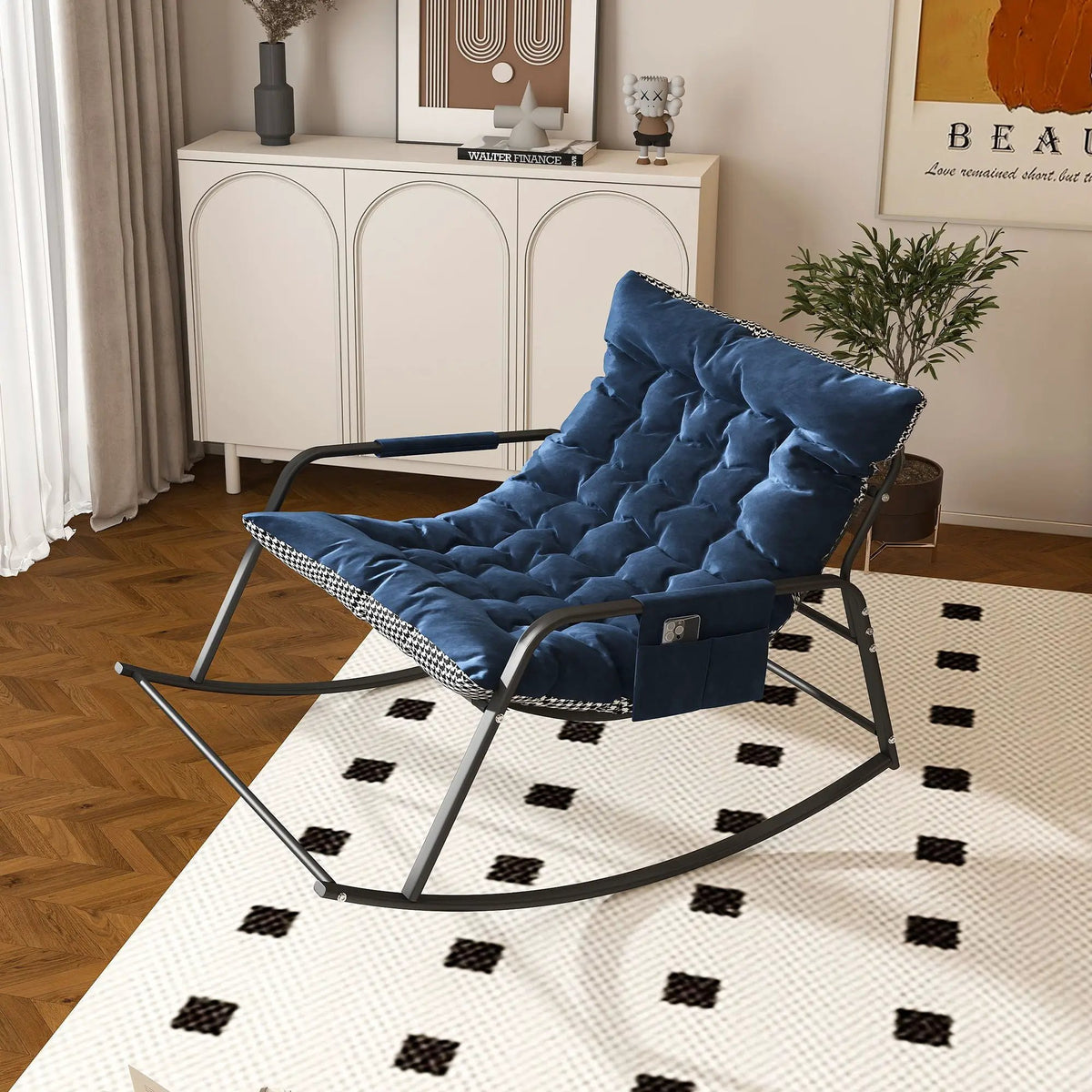 Rocking Chair With Storage | Cushions And Armrests | Quick-Recovery Cushion | All-Weather Indoor Outdoor