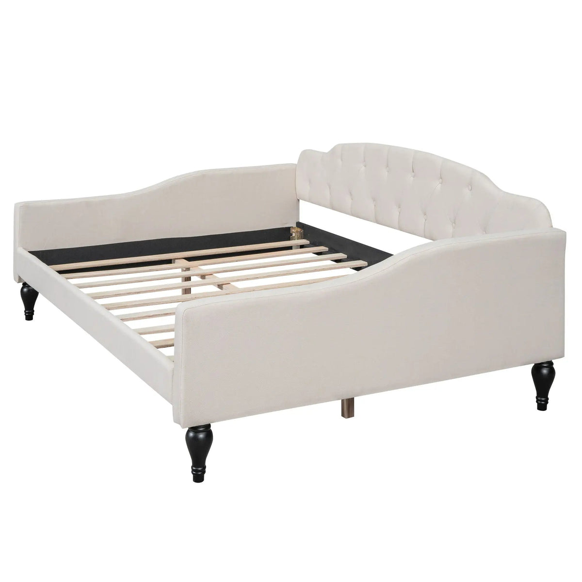 Upholstered Tufted Daybed | Full Size | Solid Wood Frame