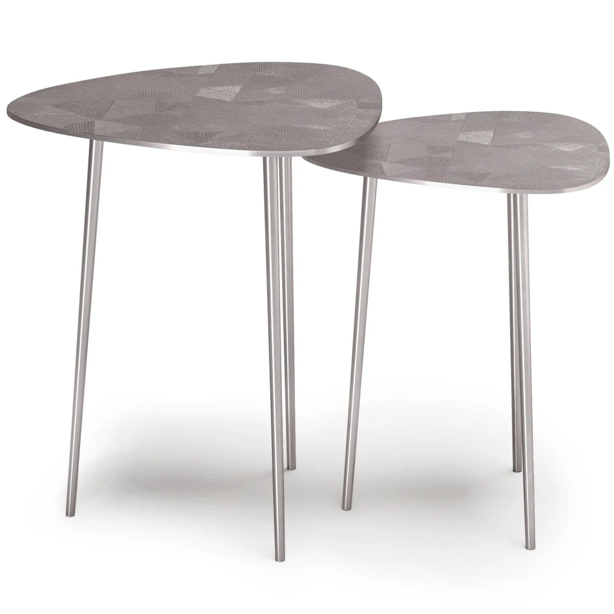 Shelton 2 Piece Metal Nesting Table | 2-Piece Set | Iron & Metal | Gray