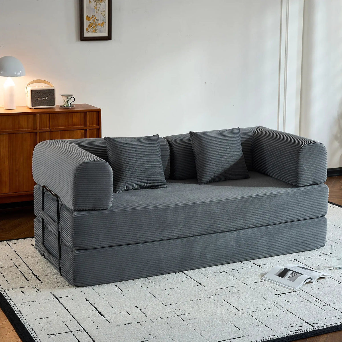 Convertible Sleeper Sofa Bed | 35D High Density Foam | 4 In 1 Design