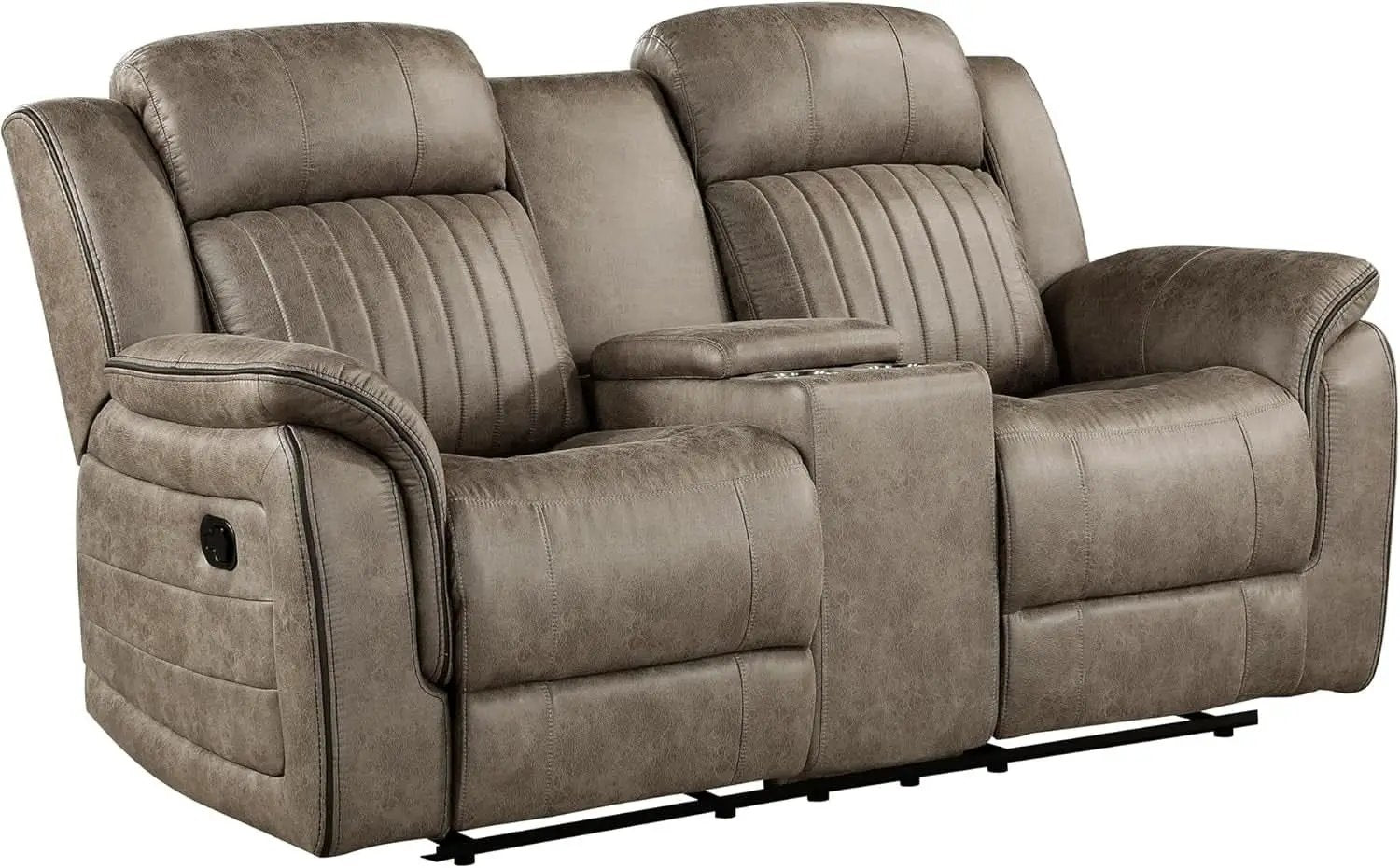 Sandy Brown Microfiber 3 Piece Reclining Living Room Set from PriceLows™